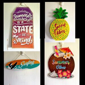 Decorative Signs For Summertime Set of 4